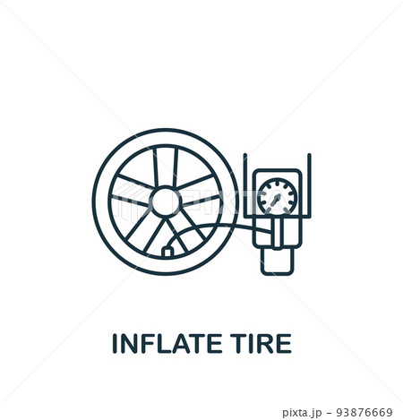 Inflate Tire icon. Line simple line Car Service icon for templates, web design and infographics Inflate Tire icon. Line simple line Car Service icon for templates, web design and infographics 93876669