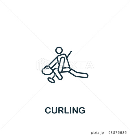 Curling icon. Line simple icon for templates, web design and infographics 93876686