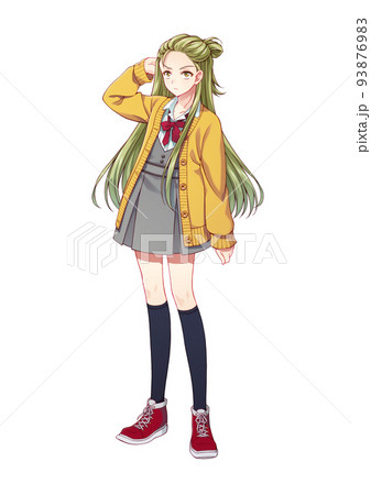 アニメ風の女性キアニメ風の女性キャラクター 全身イラスト＋