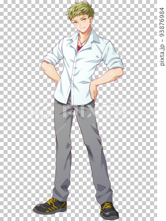 アニメ風の男の子キャラクターの全身イラスト 93876984