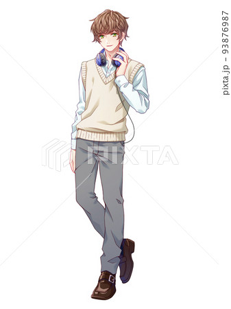 アニメ風の男の子キャラクターの全身イラスト 93876987
