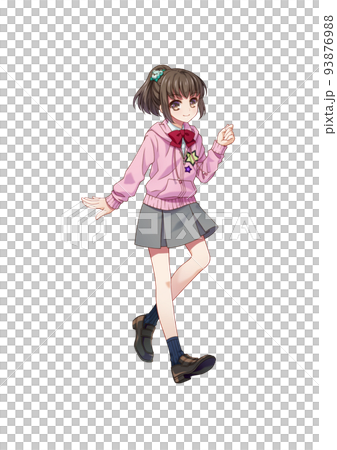 アニメ風の女の子キャラクターの全身イラスト 93876988