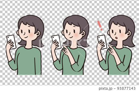 A woman who operates a smartphone / set A woman who operates a smartphone / set 93877143
