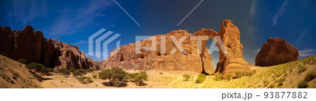 Abstract Rock formation at plateau Ennedi aka Aloba arch in Chad 93877882