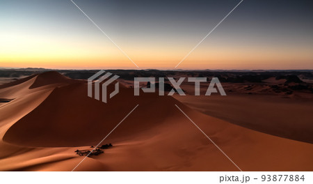 Sunrise view to Tin Merzouga dune, Tassili nAjjer national park, 93877884