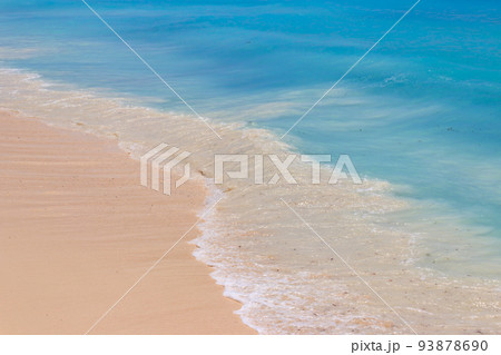 Soft wave of ocean on sandy beach 93878690