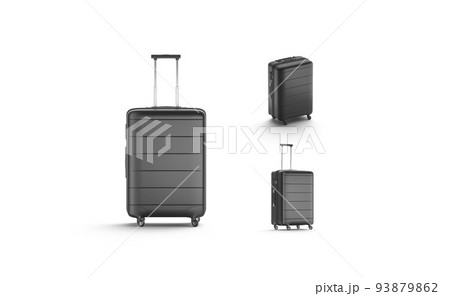 Blank black suitcase mockup stand, different views Blank black suitcase mockup stand, different views 93879862