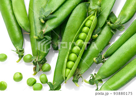 green peas in detail isolated on a white background, the concept of fresh vegetables and healthy food green peas in detail isolated on a white background, the concept of fresh vegetables and healthy food 93880175