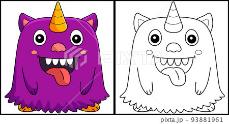 Monster Unicorn Coloring Page Colored Illustration Monster Unicorn Coloring Page Colored Illustration 93881961