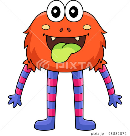 Monster with Long Arm And Long Leg Cartoon Clipart - Stock