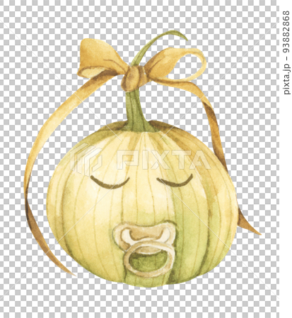 Pumpkin for Halloween. Watercolor illustration. 93882868
