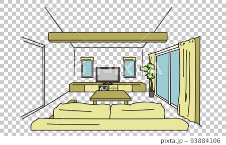 simple line drawing living room simple line drawing living room 93884106