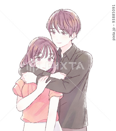 anime couple with backpacks hugging each other on a white background.  generative ai. 28391053 Stock Photo at Vecteezy
