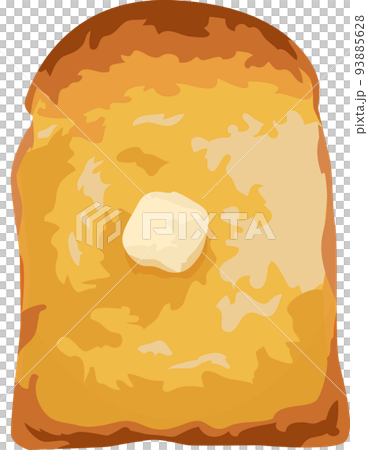 Freshly baked buttered toast illustration material vector 93885628