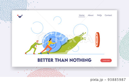 Employees Slow Way to Success Landing Page Template. Business Characters Pushing Snail Trying to Reach Target Employees Slow Way to Success Landing Page Template. Business Characters Pushing Snail Trying to Reach Target 93885987