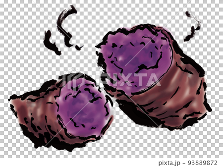 紫芋の手描き和風イラスト 93889872