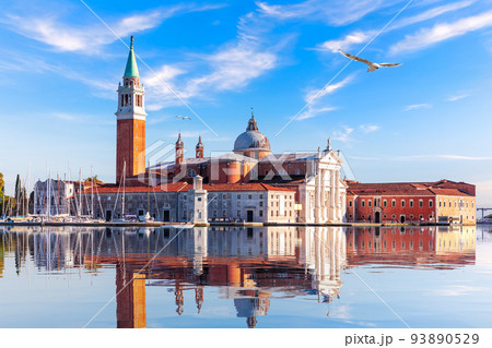 Famous San Giorgio Maggiore Island and its reflection, Venice, Italy 93890529