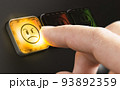 Unhappy customer leaving a negative feedback. Bad user experience. 93892359
