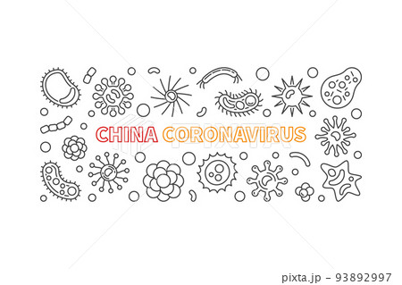 China Coronavirus outline banner. Vector illustration China Coronavirus outline banner. Vector illustration 93892997