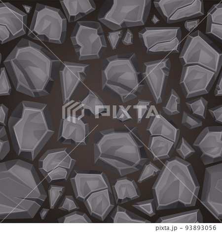 Stone road seamless pattern, vector loopable rock castle wall texture, grey brick street pavement Stone road seamless pattern, vector loopable rock castle wall texture, grey brick street pavement 93893056