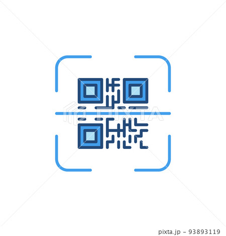 QR Code Scan vector concept colored icon 93893119