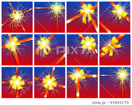 Ribbons Bows with Lightning Effect and Gradientのイラスト素材 [93894270] - PIXTA