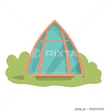 Glass house icon cartoon vector. Glamping tent. Trip lodge 93894481