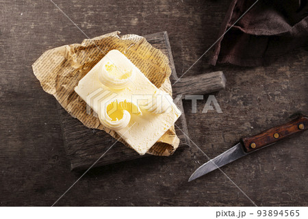 butter on paper, fresh butter and knife butter on paper, fresh butter and knife 93894565