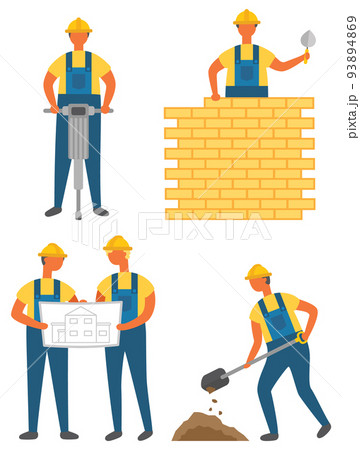 Building or Construction Works, Workers and Tools 93894869
