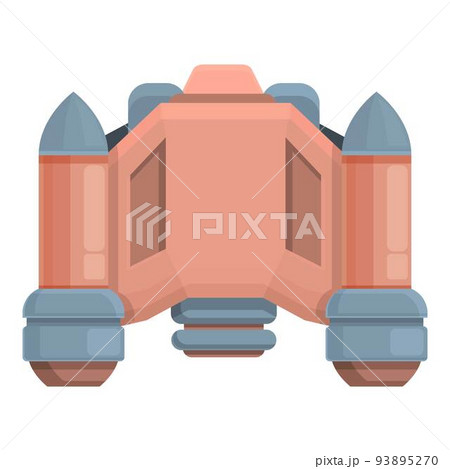 Science jetpack icon cartoon vector. Space astronaut. Fire model 93895270
