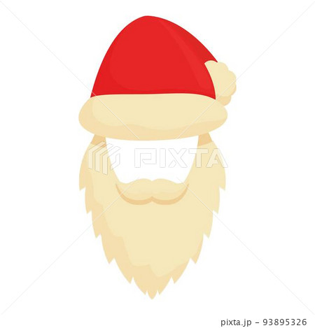 Santa beard mask icon cartoon vector. Elf holiday. Face head 93895326