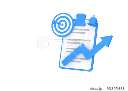 3D. Clipboard and darts to success business concept 93895488