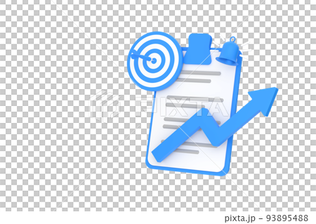 3D. Clipboard and darts to success business concept 93895488