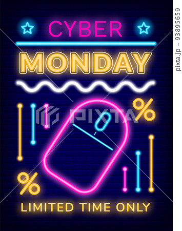 Cyber Monday Limited Time Only, Neon Promo Poster Cyber Monday Limited Time Only, Neon Promo Poster 93895659
