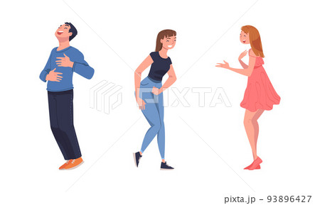 Man and Woman Character Telling Funny Story and Joke Laughing Out Loud and Having Fun Vector Set Man and Woman Character Telling Funny Story and Joke Laughing Out Loud and Having Fun Vector Set 93896427
