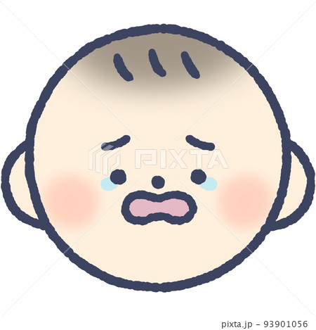 泣き叫ぶ赤ちゃんの顔 93901056