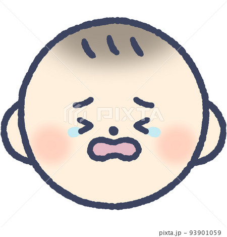 目を閉じて泣き叫ぶ赤ちゃんの顔 目を閉じて泣き叫ぶ赤ちゃんの顔 93901059