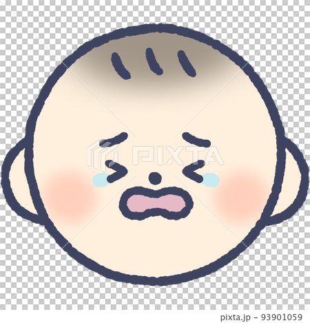 目を閉じて泣き叫ぶ赤ちゃんの顔 目を閉じて泣き叫ぶ赤ちゃんの顔 93901059