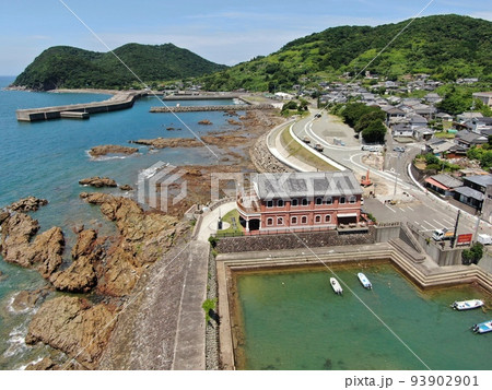 薩摩藩英国留学生記念館付近の海岸線の空撮 93902901
