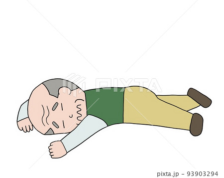 倒れる老人 93903294