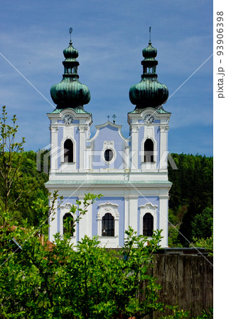 Pilgrimage Church of the Virgin Mary in town Sloup. Czech Republic, South Moravia. Pilgrimage Church of the Virgin Mary in town Sloup. Czech Republic, South Moravia. 93906398