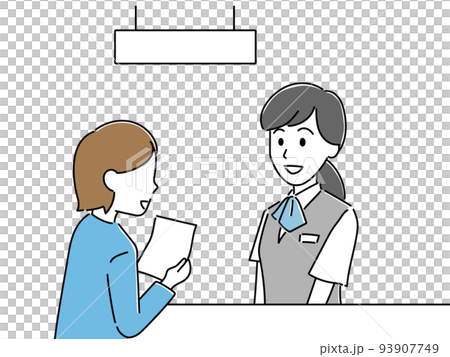 Illustration of reception and accounting window 93907749