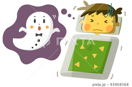 布団で悪夢にうなされる男の子 布団で悪夢にうなされる男の子 93908568