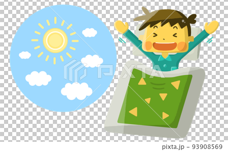 朝元気に早起きする男の子 93908569