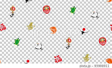 縁起物アイテムのパターン 縁起物アイテムのパターン 93908911