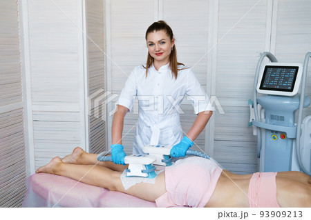 Vacuum massage apparatus. Vacuum massage of buttocks and legs. Anti-cellulite 93909213