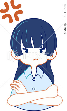 腕組みをしてプンプンと怒っている人のイラスト 腕組みをしてプンプンと怒っている人のイラスト 93910780
