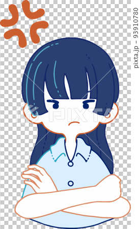 腕組みをしてプンプンと怒っている人のイラスト 腕組みをしてプンプンと怒っている人のイラスト 93910780