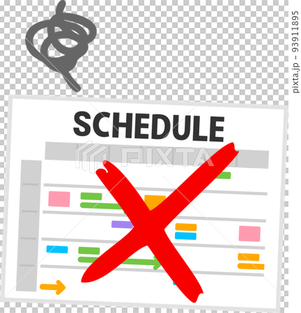 Schedule table with a cross mark 93911895