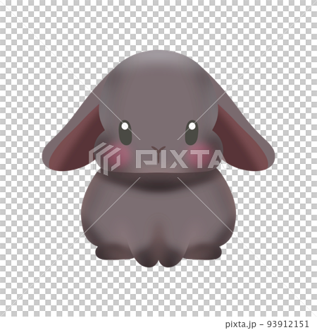 drooping ear black rabbit 93912151